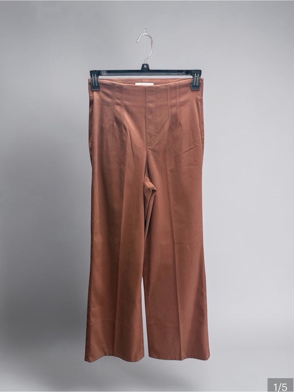 SPANX Stretch Twill Wide Leg Pants Brown womens XS New